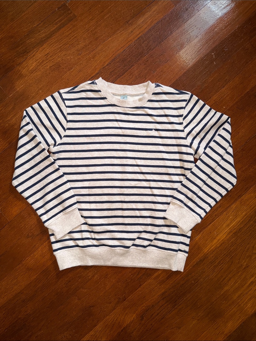 Boys Class Club Classic Preppy Navy Striped Crewneck Sweatshirt Size 14/16
